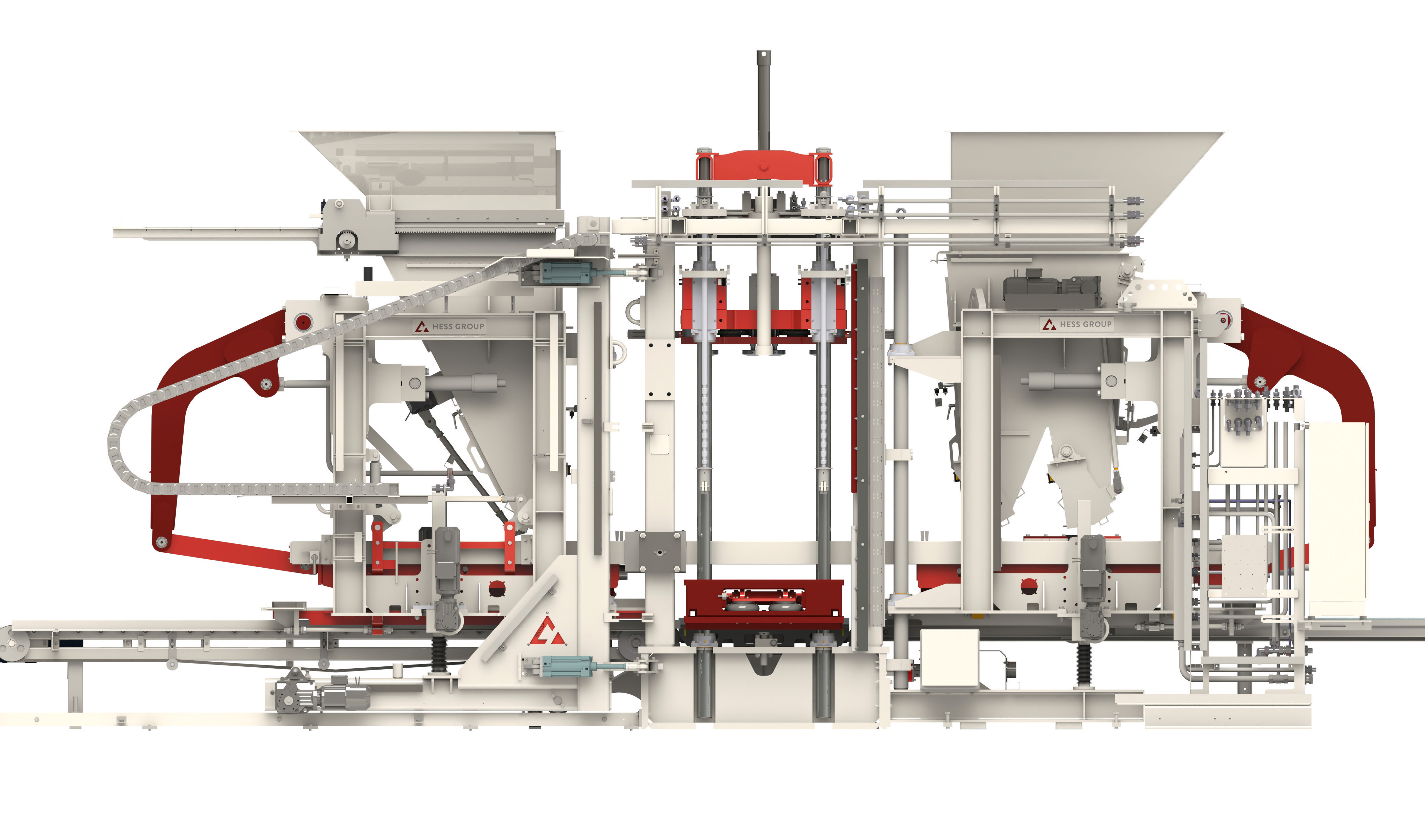 HESS RH 1450 machine overview showing the full assembly with filling units and frame structure.