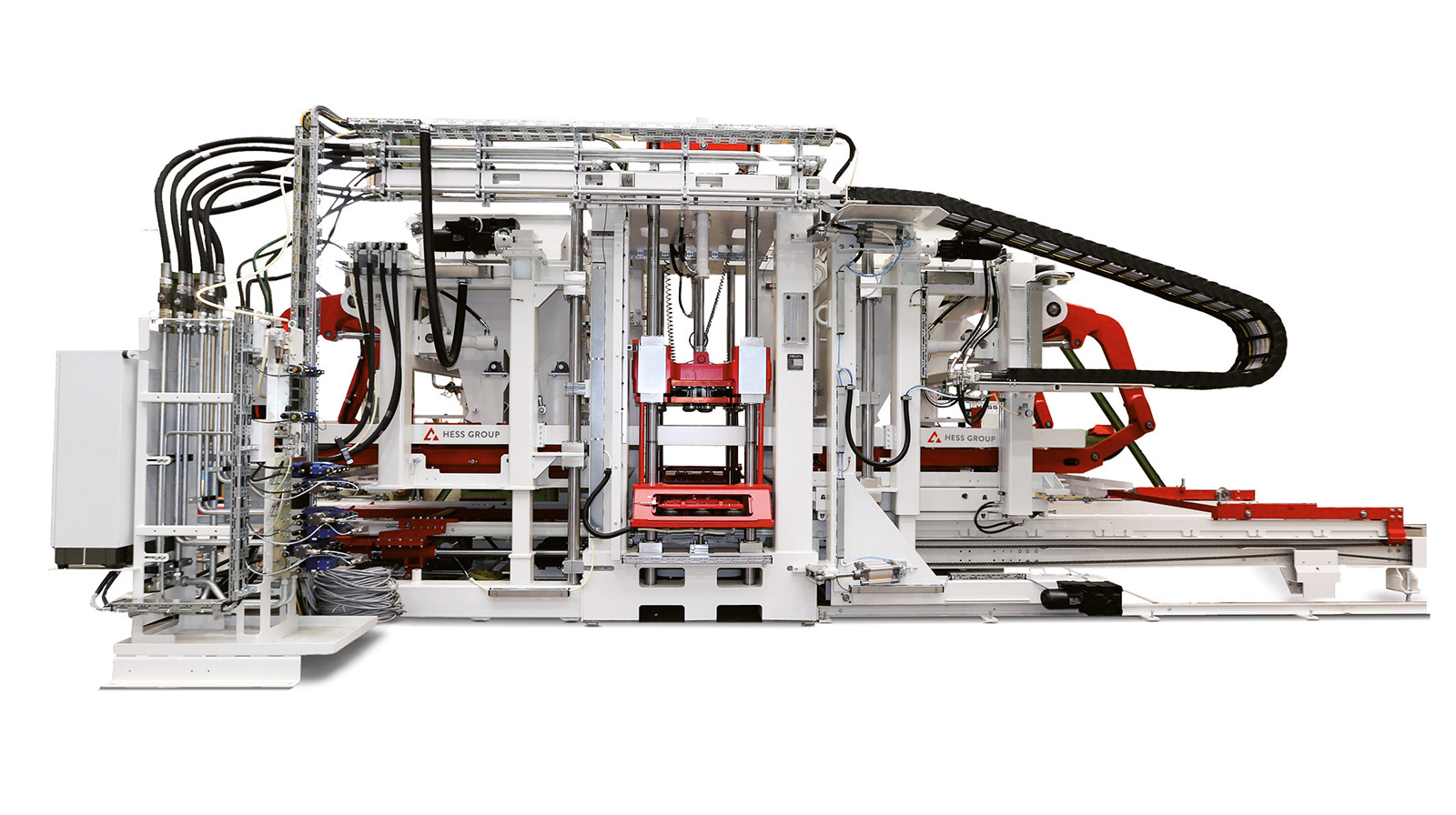 HESS RH 1500-4 machine detail showing the main frame and guide columns