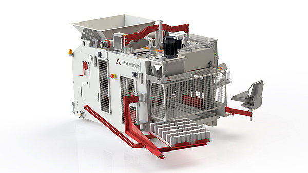 HESS BF 80-2 H machine overview showing the complete assembly with filling unit and vibration system.