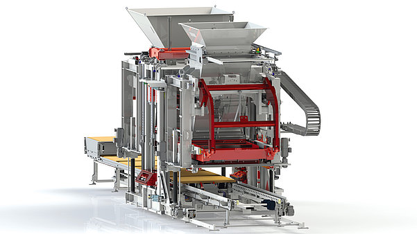 HESS RH 1450 machine overview showing the full assembly with filling units and frame structure.
